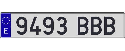 9493BBB matricula larga