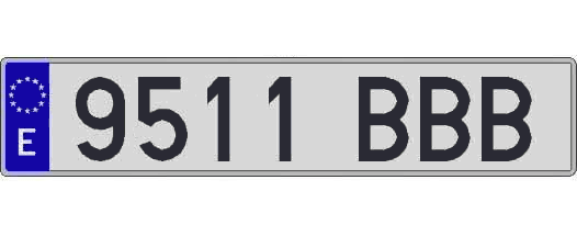 9511BBB matricula larga