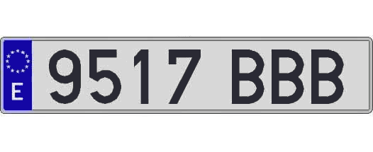 9517BBB matricula larga