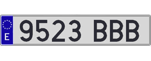 9523BBB matricula larga