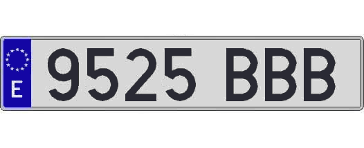 9525BBB matricula larga