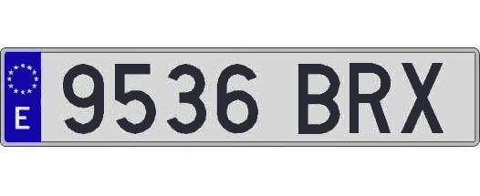 9536BRX matricula larga