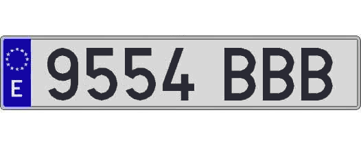9554BBB matricula larga