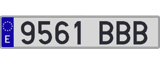 9561BBB matricula larga