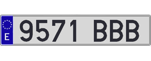 9571BBB matricula larga