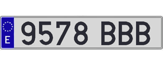 9578BBB matricula larga