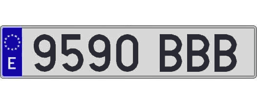 9590BBB matricula larga