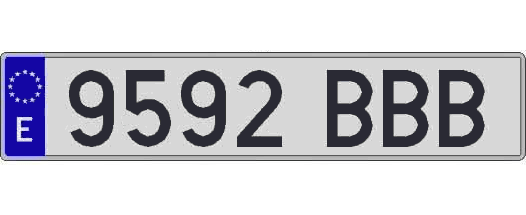 9592BBB matricula larga