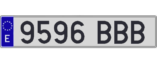 9596BBB matricula larga