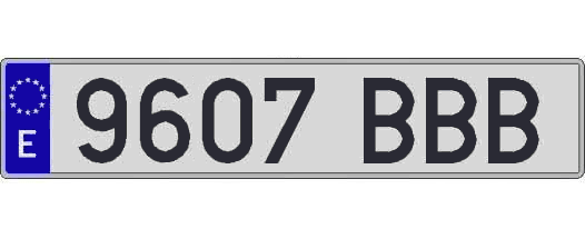 9607BBB matricula larga