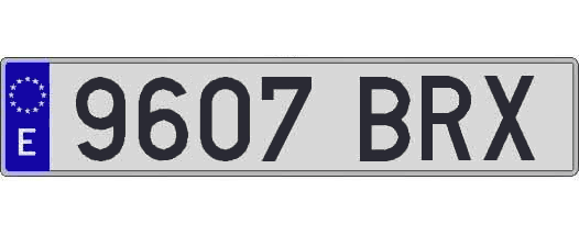 9607BRX matricula larga