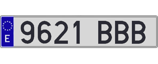 9621BBB matricula larga
