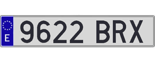 9622BRX matricula larga