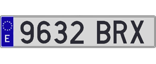 9632BRX matricula larga