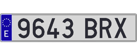 9643BRX matricula larga