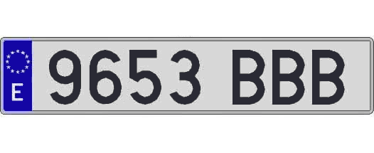 9653BBB matricula larga