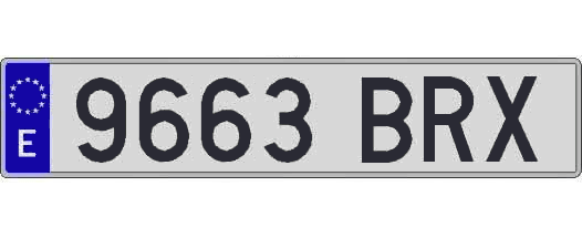 9663BRX matricula larga
