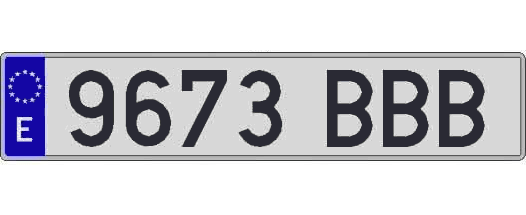 9673BBB matricula larga