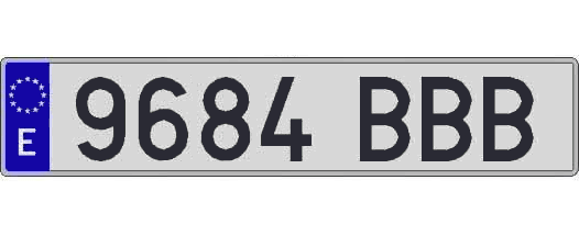 9684BBB matricula larga