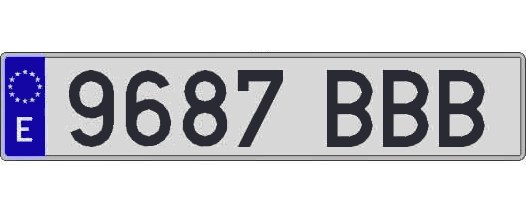 9687BBB matricula larga