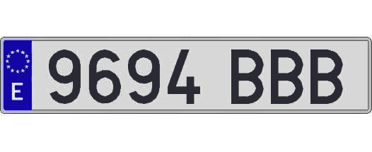 9694BBB matricula larga