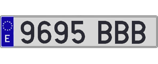 9695BBB matricula larga