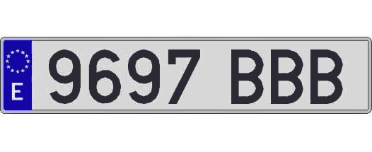 9697BBB matricula larga