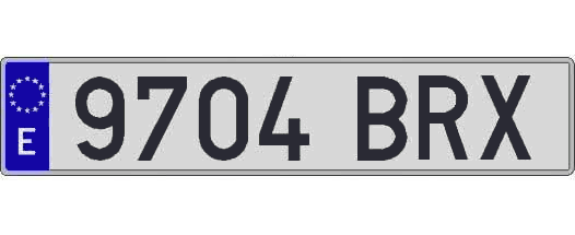 9704BRX matricula larga