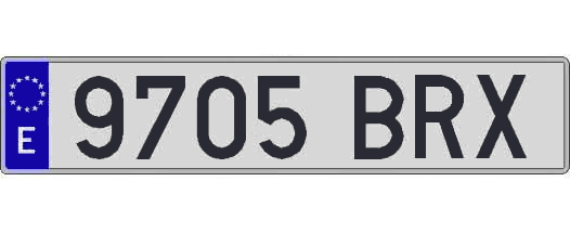9705BRX matricula larga