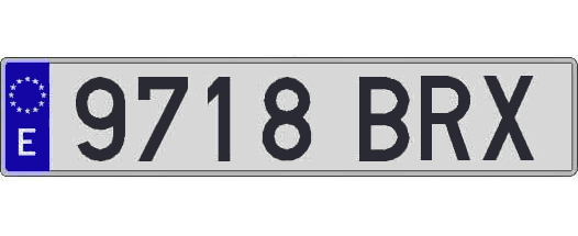9718BRX matricula larga
