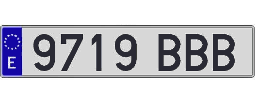 9719BBB matricula larga