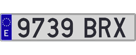 9739BRX matricula larga