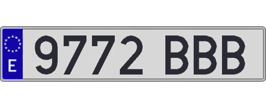 9772BBB matricula larga