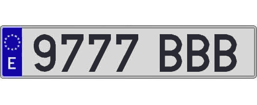 9777BBB matricula larga