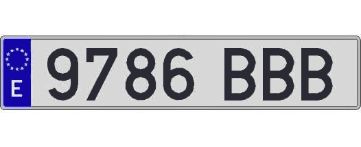 9786BBB matricula larga