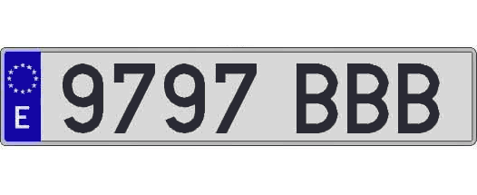 9797BBB matricula larga