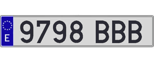 9798BBB matricula larga