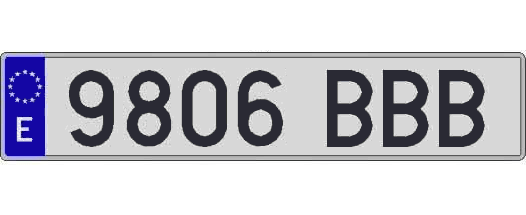 9806BBB matricula larga