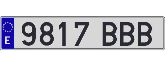 9817BBB matricula larga