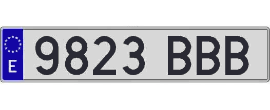 9823BBB matricula larga