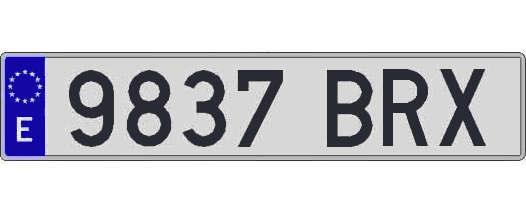 9837BRX matricula larga