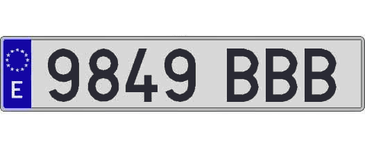 9849BBB matricula larga