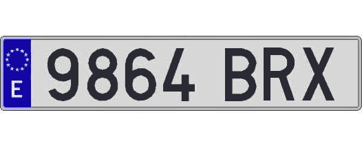 9864BRX matricula larga