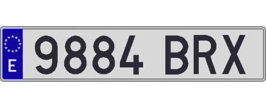 9884BRX matricula larga