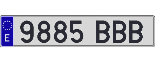 9885BBB matricula larga