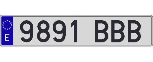 9891BBB matricula larga