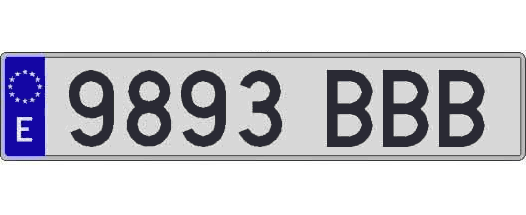 9893BBB matricula larga
