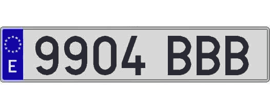 9904BBB matricula larga
