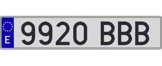 9920BBB matricula larga