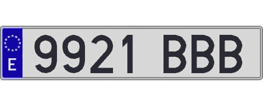 9921BBB matricula larga